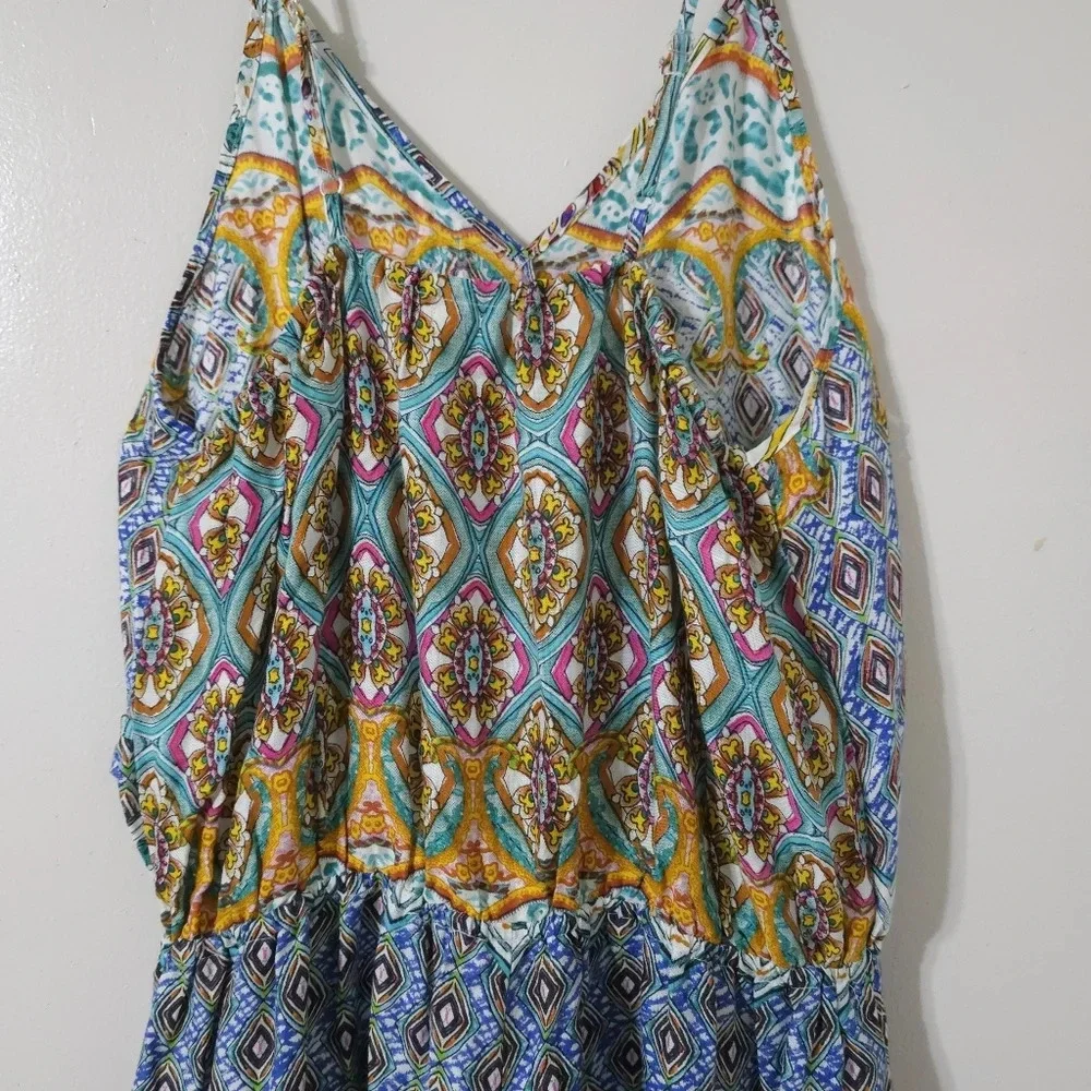 ✨️4/$20 Strappy Geometric Color Kaleidescope Romper, 100 Viscose, M - Picture 7 of 16